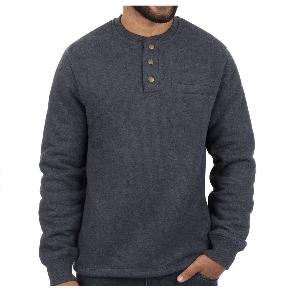 Coleman Shirt Men's 1/4 Snap Sherpa Lined Bonded Relaxed Fit Henley Plus Size 2X